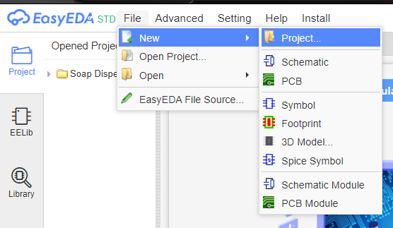 easyeda new project